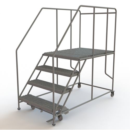 Plateforme de travail mobile, Acier, 4 Marches, 40" ha, 48" p, 36" Marche, Stri&eacute; Distribution Industrielle GC