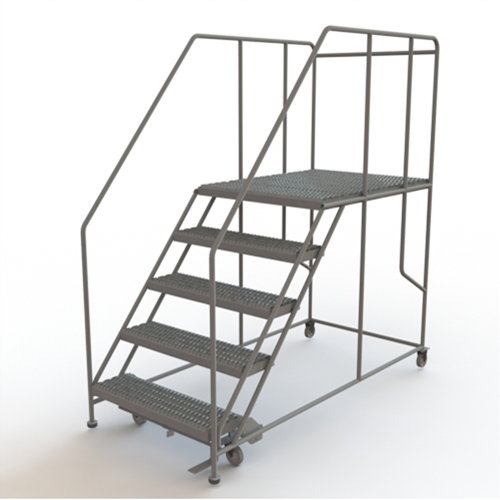 Plateforme de travail mobile, Acier, 5 Marches, 50" ha, 48" p, 36" Marche, Stri&eacute; Distribution Industrielle GC