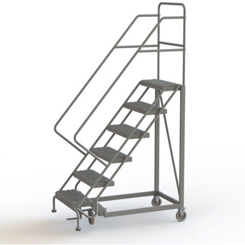 Safety Slope Rolling Ladder, 6 Steps, Serrated, 50° Incline, 60" High Distribution Industrielle GC