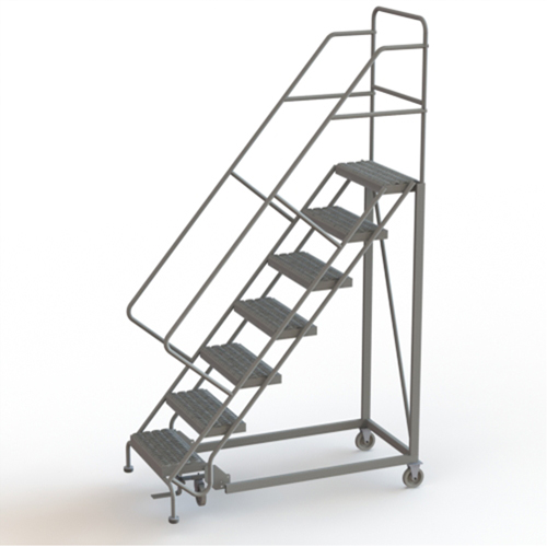 Safety Slope Rolling Ladder, 7 Steps, Serrated, 50° Incline, 70" High Distribution Industrielle GC