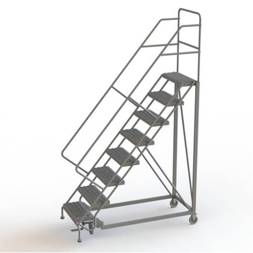 Safety Slope Rolling Ladder, 8 Steps, Serrated, 50° Incline, 80" High Distribution Industrielle GC
