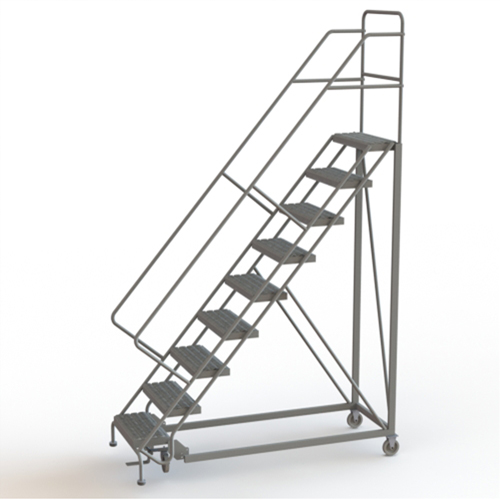 Safety Slope Rolling Ladder, 9 Steps, Serrated, 50° Incline, 90" High Distribution Industrielle GC