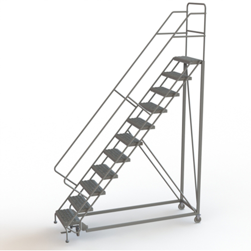 Safety Slope Rolling Ladder, 11 Steps, Serrated, 50° Incline, 110" High Distribution Industrielle GC