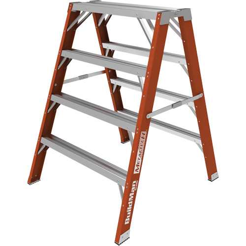 Escabeau chevalet &eacute;tabli Buildman, 4' ha x 36,25" la x 40,5" pr, Capacit&eacute; de 300 lb, Fibre de verre Distribution Industrielle GC