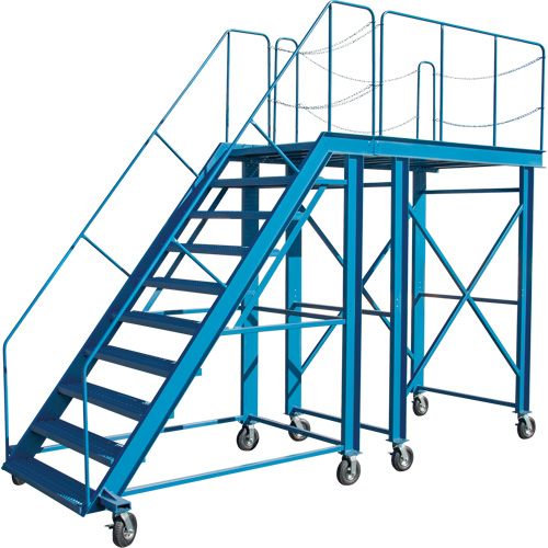 Snow Ladder, Steel, 10 Steps, 99" H, 85-1/2" D, 48" Step, Serrated Distribution Industrielle GC