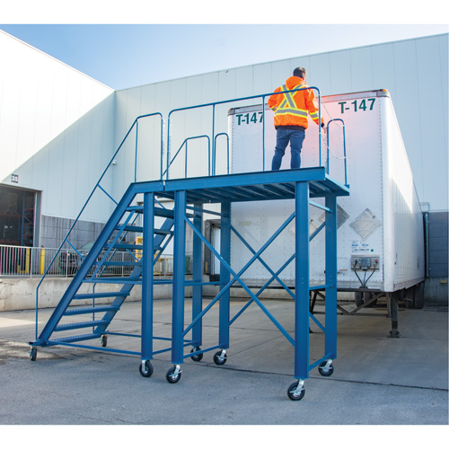 Snow Ladder, Steel, 10 Steps, 99" H, 85-1/2" D, 48" Step, Serrated Distribution Industrielle GC