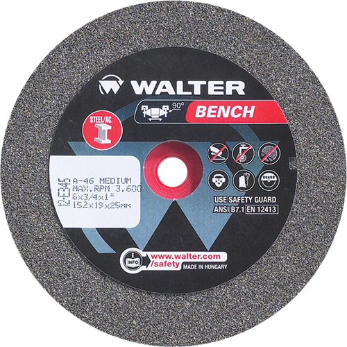 Bench Grinding Wheels, 6" x 1", 1" Arbor, 1 Distribution Industrielle GC
