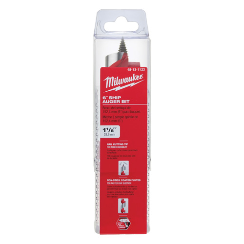 Longue m&egrave;che h&eacute;licoidale pour perceuse, Diam&egrave;tre de 1-1/8", Cannelure 3", Tige 7/16" hexagonal Distribution Industrielle GC