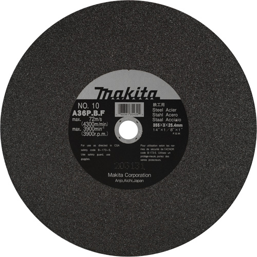 Metal Cutting Wheels, 14" x 1/8", 1" Arbor, Aluminum Oxide, 3900 RPM Distribution Industrielle GC