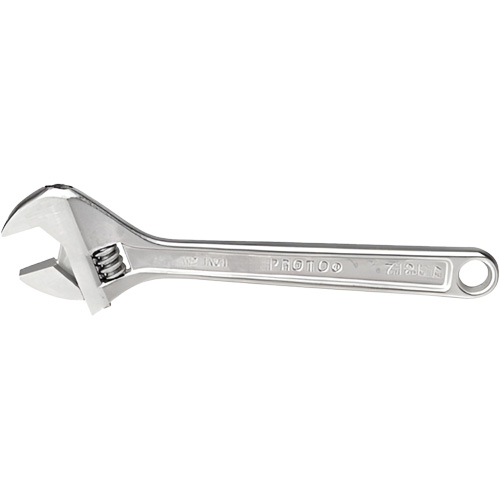 Adjustable Wrench, 12-1/8" L, 1-19/32" Max Width, Chrome Distribution Industrielle GC
