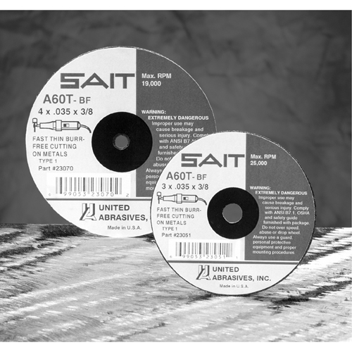 Meule &agrave; tronçonner, 5" x 0,045", Arbre de 7/8", Type 27, Oxyde d'aluminium/C&eacute;ramique, 12 200 Tr/min Distribution Industrielle GC
