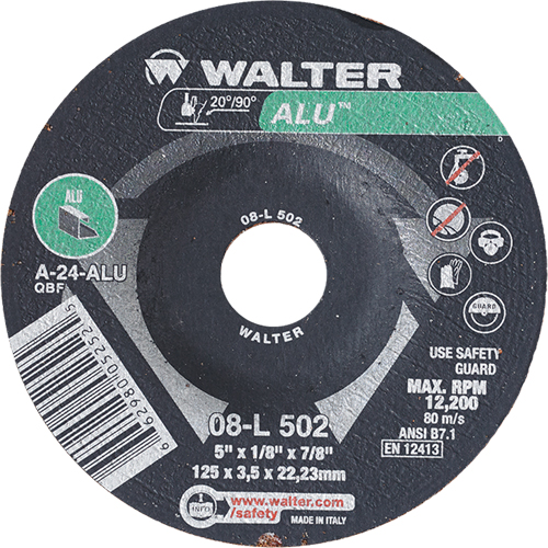 Depressed Centre Grinding Wheels - Aluminium Type 27, 5" x 1/8", 7/8" Arbor, Type 27 Distribution Industrielle GC