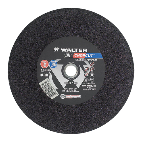 Meule &agrave; tronçonner pour scie de d&eacute;coupage Chopcut, 12" x 3/32", Arbre de 1", Type 1, Oxyde d'aluminium, 5200 Tr/min Distribution Industrielle GC