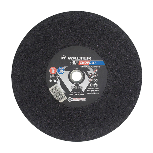 Meules &agrave; tronçonner Chopcut, 14" x 3/32", Arbre de 1", Type 1, Oxyde d'aluminium, 4400 Tr/min Distribution Industrielle GC