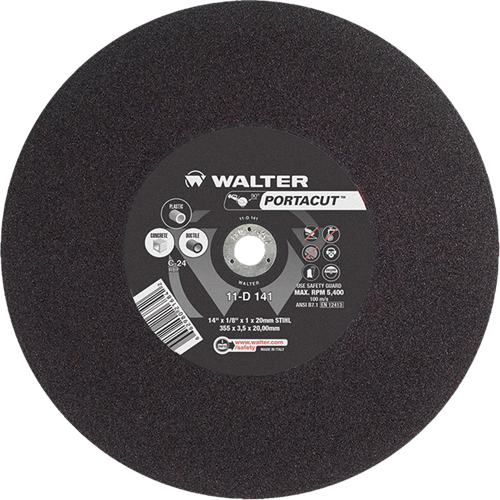 Portacut High Speed Cut-Off Wheel, 14" x 1/8", 3/4" Arbor, Type 1, Silicon Carbide, 5400 RPM Distribution Industrielle GC