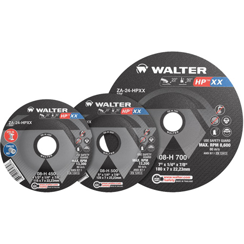 Meule HP XX, 4-1/2" x 1/4", Arbre 7/8", Type 27S Distribution Industrielle GC