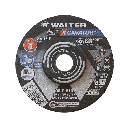 Meule XCAVATOR, 5" x 1/4", Arbre 7/8"/5/8"-11, Zirconium, Type 27 Distribution Industrielle GC