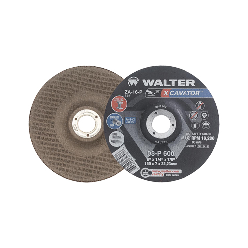 Meule XCAVATOR, 6" x 1/4", Arbre 7/8", Zirconium, Type 27 Distribution Industrielle GC