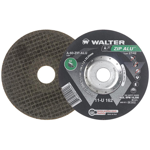 Meule &agrave; tronçonner Zip Alu, 6" x 3/64", Arbre de 7/8", Type 27, Oxyde d'aluminium, 10 200 Tr/min Distribution Industrielle GC