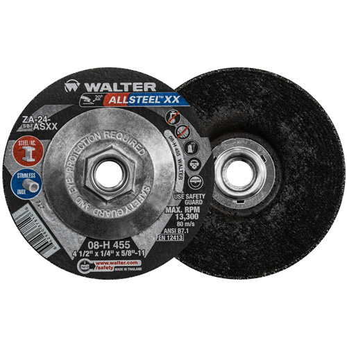 HP XX Grinding Wheel, 4-1/2" x 1/4", 5/8"-11 Arbor, Aluminum Oxide, Type 27 Distribution Industrielle GC