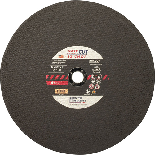 Chop Saw Wheel, 12" x 0.093"/3/32", 1" Arbor, Type 1, Aluminum Oxide, 5100 RPM Distribution Industrielle GC