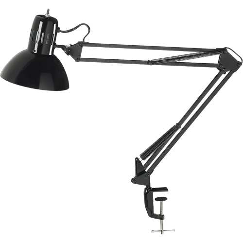 Lampes de bureau &agrave; pince - Bras flexible, 100 W, Incandescente, Pinces serre-joints, Noir Distribution Industrielle GC