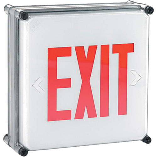 Aqua NEMA 4x Exit Signs, LED, Hardwired, 11-3/4" L x 11-3/4" W, English Distribution Industrielle GC