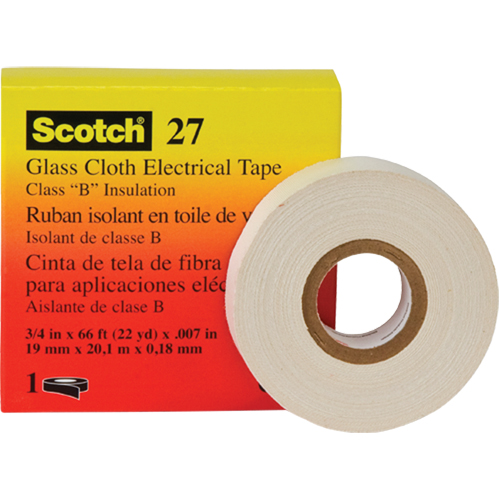 Rubans isolants en toile de verre 27 Scotch, 19 mm (3/4") la x 20 m (66') lo Distribution Industrielle GC
