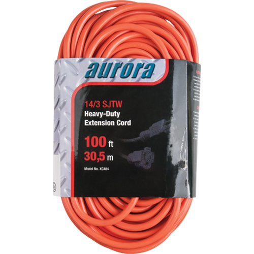 Cordon rallonge en vinyle, Ext&eacute;rieur, SJTW, AWG 14/3, 13 A, 100' Distribution Industrielle GC