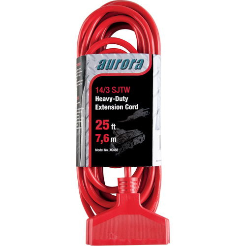 Cordon rallonge en vinyle, Ext&eacute;rieur, SJTW, AWG 14/3, 15 A, 3 prise(s), 25' Distribution Industrielle GC