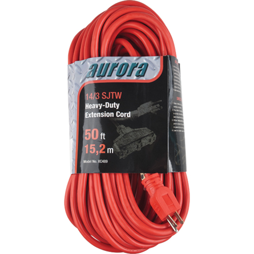 Cordon rallonge en vinyle, Ext&eacute;rieur, SJTW, AWG 14/3, 15 A, 3 prise(s), 50' Distribution Industrielle GC