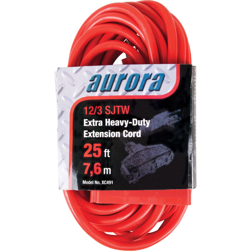 Cordon rallonge en vinyle, Ext&eacute;rieur, SJTW, AWG 12/3, 15 A, 3 prise(s), 25' Distribution Industrielle GC
