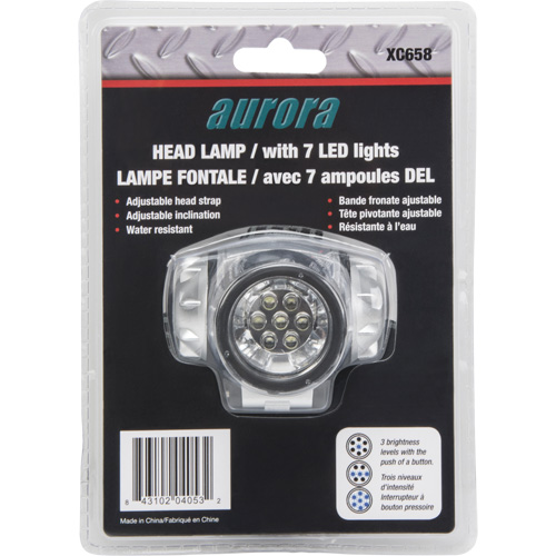 Lampe frontale, DEL, 28 lumens, 20 hres de fonctionnement, piles AAA Distribution Industrielle GC