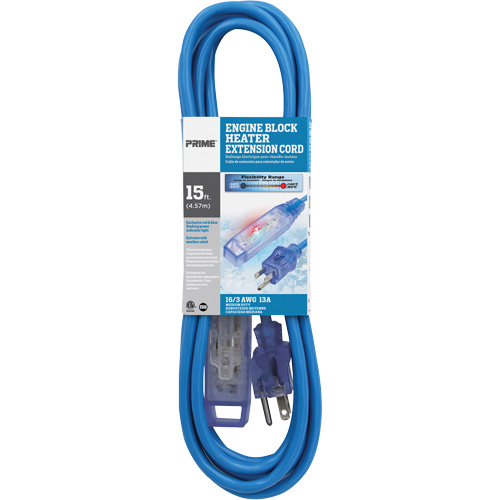 Chauffe-moteur Glacier Flex, Toutes saisons, SJTW, AWG 16/3, 13 A, 3 prise(s), 15' Distribution Industrielle GC