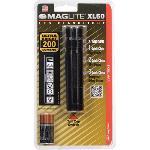 Lampes de poche XL50, DEL, 200 lumens, Piles AAA Distribution Industrielle GC