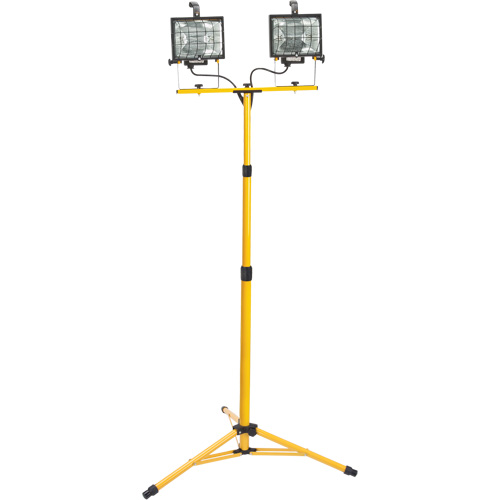 Twin-Head Work Light, Halogen, 500 W, 16000 Lumens, Steel Housing Distribution Industrielle GC