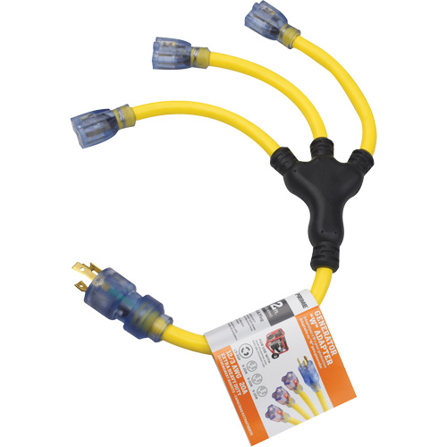 Adaptateurs pour g&eacute;n&eacute;ratrice, Ext&eacute;rieur, STOW, AWG 12/3, 30 A, 3 prise(s), 2' Distribution Industrielle GC