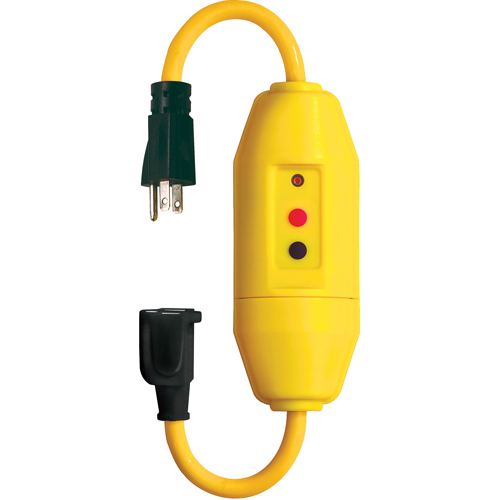 In-Line GFCI Cord Set, 120 V, 15 A, 1-1/5' Cord Distribution Industrielle GC