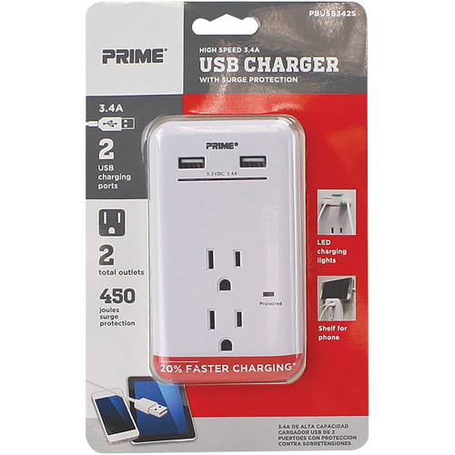 Chargeur USB Prime avec protection contre la surtension Distribution Industrielle GC