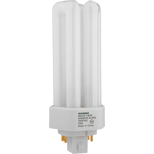 Lampe fluorescente compacte &agrave; tube triple Dulux D/E/IN Amalgam, T (T4), 42 W, 3500 K, Base G24Q-4, 16 000 h Distribution Industrielle GC