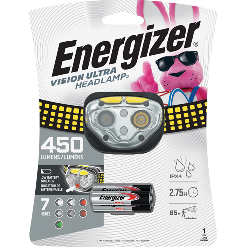 Lampe frontale industrielle Vision Ultra, DEL, 450 lumens, 2 hres de fonctionnement, piles AAA Distribution Industrielle GC