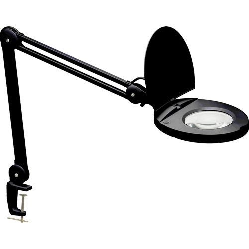 Lampe loupe ajustable, Dioptrie 3, Ampoule DEL, Bras de 47", Pinces serre-joints, Noir Distribution Industrielle GC