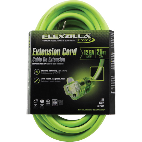 Cordon rallonge industriel Flexzilla Pro, Toutes saisons, SJTW, AWG 12/3, 15 A, 25' Distribution Industrielle GC