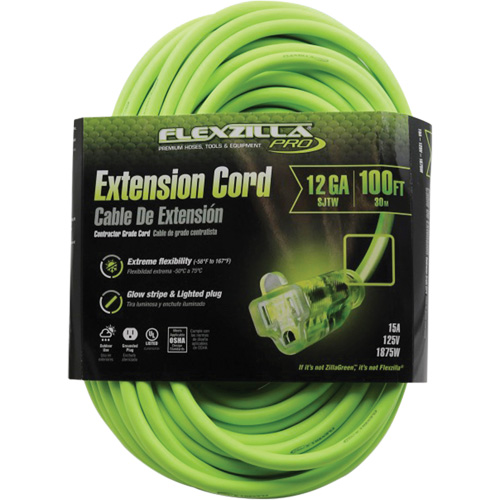 Cordon rallonge industriel Flexzilla Pro, Toutes saisons, SJTW, AWG 12/3, 15 A, 100' Distribution Industrielle GC