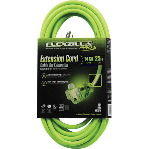 Cordon rallonge industriel Flexzilla Pro, Toutes saisons, SJTW, AWG 14/3, 15 A, 25' Distribution Industrielle GC