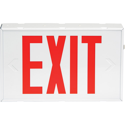 Exit Sign, LED, Battery Operated/Hardwired, 12-1/5" L x 7-1/2" W, English Distribution Industrielle GC