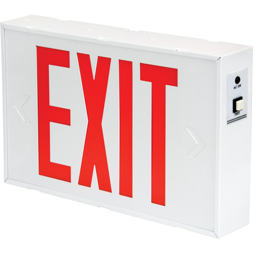 Exit Sign, LED, Battery Operated/Hardwired, 12-1/5" L x 7-1/2" W, English Distribution Industrielle GC