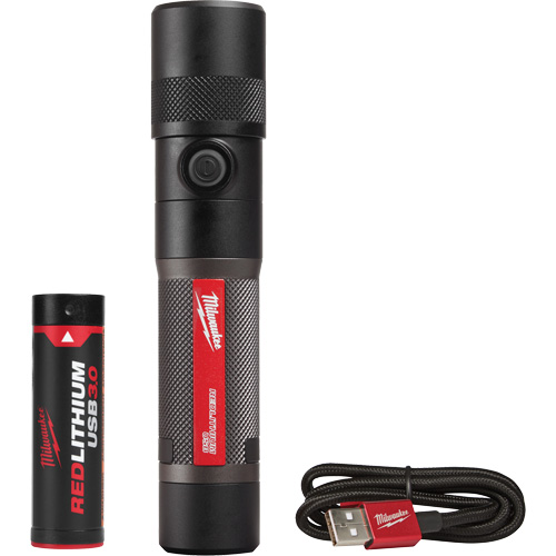 1100L Twist Focus Flashlight, LED, 1100 Lumens, Rechargeable Batteries Distribution Industrielle GC