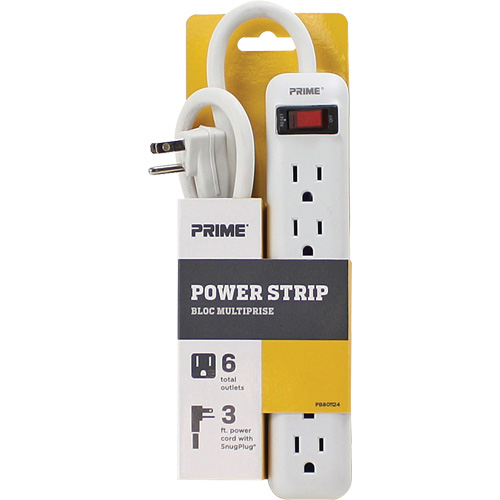Power Strip, 6 Outlet(s), 3', 15 A, 1875 W, 125 V Distribution Industrielle GC