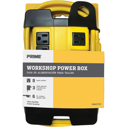 Workshop Power Box, 8 Outlet(s), 6', 15 Amps, 1875 W, 125 V Distribution Industrielle GC